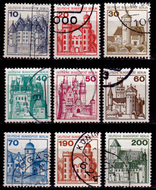 GERMANY BERLIN 1977, 13 Jan. CASTLES AND PALACES, set, UH, CV +/-R 100.00 view scans