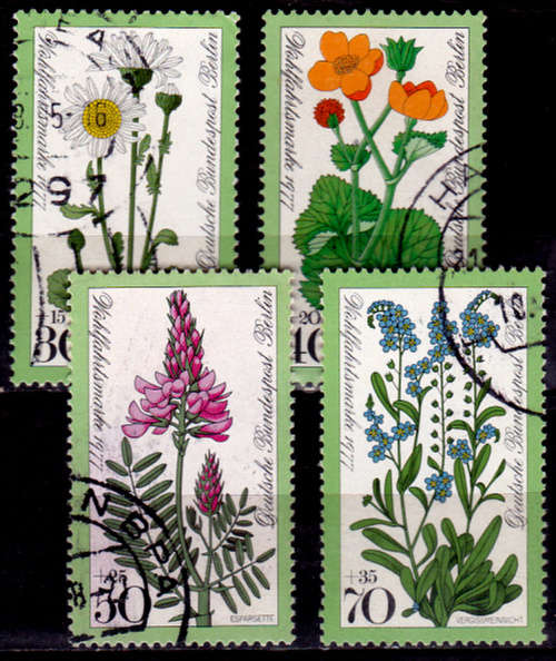 GERMANY BERLIN 1977, 13 Oct. CHARITY STAMPS - FLOWERS, set, UNH, CV +/-R 55.00 view scans