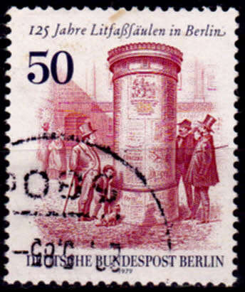 GERMANY BERLIN 1979, 14 Nov. ADVERTISING PILLAR, single, UNH, CV +/-R 20.00 view scans