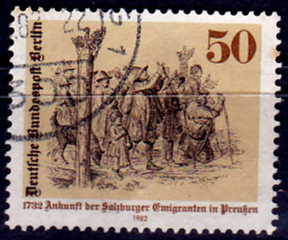GERMANY BERLIN 1982, 5 May. 250th ANNIV SLAZBURGER EMIGRANTS, single, UH, CV +/-R 15.00 view scans