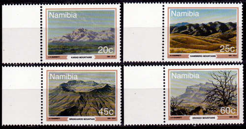 NAMIBIA 1991, 18 July. MOUNTAINS OF NAMIBIA, set, MNH, CV R 10.50, view scans