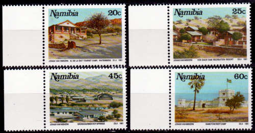 NAMIBIA 1991, 24 Oct. TOURIST CAMPS, set, MNH, CV R 10.50, view scans