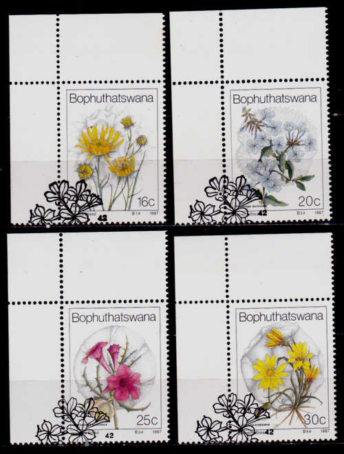 BOPHUTHATSWANA 1987, 23 April. WILD FLOWERS, set, CTO, CV R ?? view scans