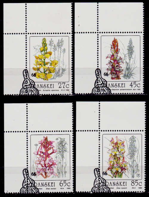 TRANSKEI 1992, 20 Feb. ORCHIDS, set, CTO, CV R ??, view scans