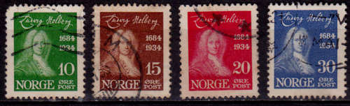 NORWAY 1934, 23 Nov. 250th ANNIV BIRTH LUDVIG HOLBERG, set, UH, CV +/-R 60.00 view scans