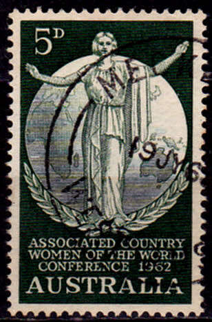 AUSTRALIA 1962, 26 Sept. ASSOC COUNTRY WOMEN OF THE WORLD, single, UH, CV +/-R 5.00 view scans