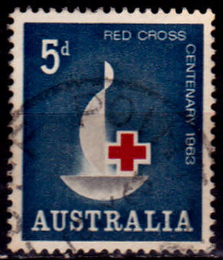 AUSTRALIA 1963, 8 May. 100th ANNIV RED CROSS, single, UH, CV +/-R 5.00, view scan.