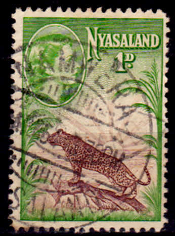 NYASALAND 1947, 20 Oct. LEOPARD, single, UH, CV +/-R 5.00, view scans