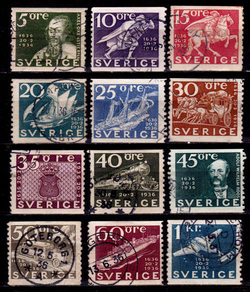 SWEDEN 1936, 20 Feb. 300th ANNIV OF THE POST OFFICE, set, UH, CV +/- R 630.00, view scans