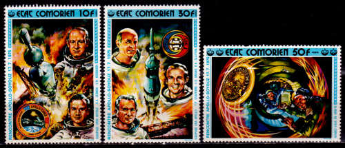 COMORO ISLANDS 1975, 15 Dec. US-SOVIET SPACE CO APOLLO-SOYUZ, set, MNH, CV +/- R 20.00, view scans