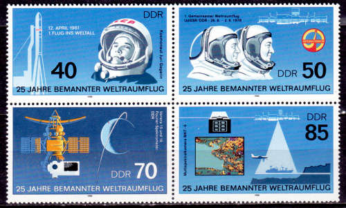 GERMANY DDR 1986, 25 March 25th ANNIV SPACE TRAVEL, block, MNH, CV +/-R 270.00 view scans