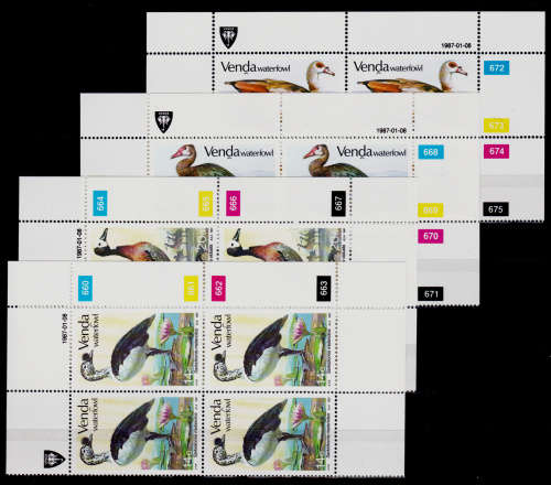 VENDA 1987, 8 Jan. WATERFOWL, set controls, MNH, CV R 260.00 view scans