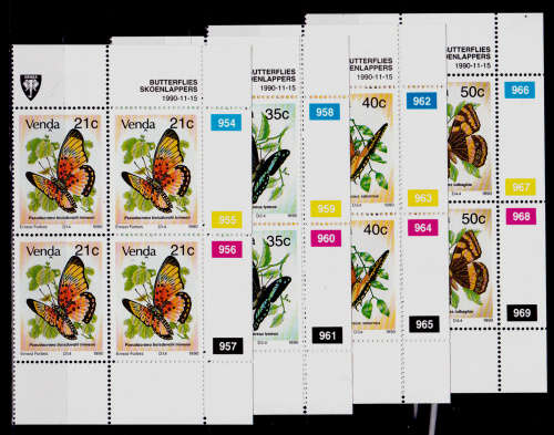 VENDA 1990, 15 Nov. BUTTERFLIES, set controls, MNH, CV R 140.00 view scans
