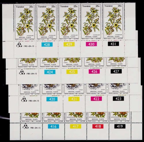 TRANSKEI 1981, 15 April. MEDICINAL PLANTS(2nd series), set controls, MNH CV R 50.00 view scans