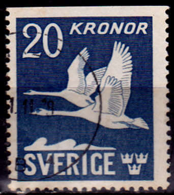 SWEDEN 1942, 4 May. BIRDS - SWANS, single, UH, CV +/- R 215.00, view scans