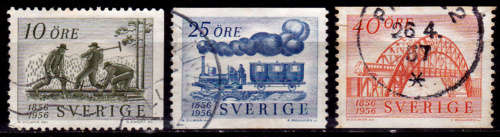 SWEDEN 1956, 1 Dec. THE RAILWAY, set, UNH, CV +/- R 65.00, view scans