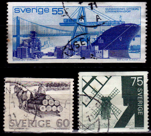 SWEDEN 1971, 4 June. CONTAINER TRANSPORT, set, UH, CV +/- R 15.00, view scans