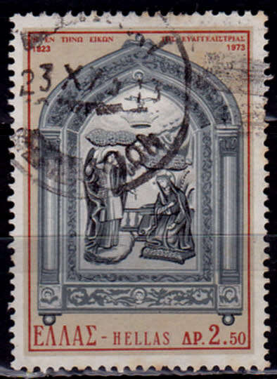 GREECE 1973, 10 Aug. 150th ANNIV DISCOVERY TINO ICON, single, UH, CV+/- R 5.00, view scans