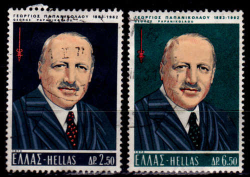 GREECE 1973, 10 Aug. 90th ANNIV BIRTH DR G PAPANIKOLAOU, set, UH, CV+/- R 15.00, view scans
