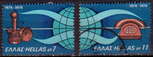 GREECE 1976, 23 March. 100th ANNIV INVENTION OF TELEPHONE, set, UH, CV+/- R 15.00, view scans
