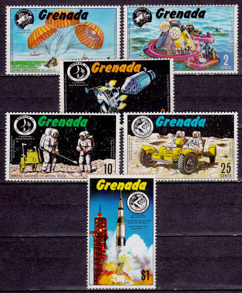 GRENADA 1971, 13 Nov. APOLLO MOON EXPLORATION, set, MNH, CV +/-R 80.00 view scans