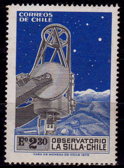 CHILE 1973, 25 April. INAUG LA-SILLA ASTRONOMICAL, single, MNH, CV +/-R 5.00 view scans