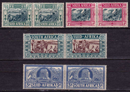 UNION OF SA 1938,14 Dec. VOORTREKKER CENTENARY MEMORIAL FUND, set, MH, CV R 1,650.00 view scans