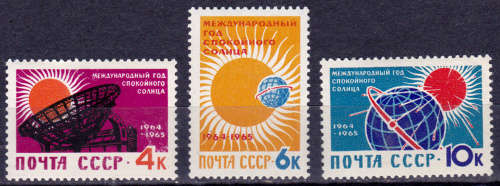 USSR 1964, 1 Jan. INTL QUIET SUN YEAR, set, MNH, CV +/-R 20.00 view scans