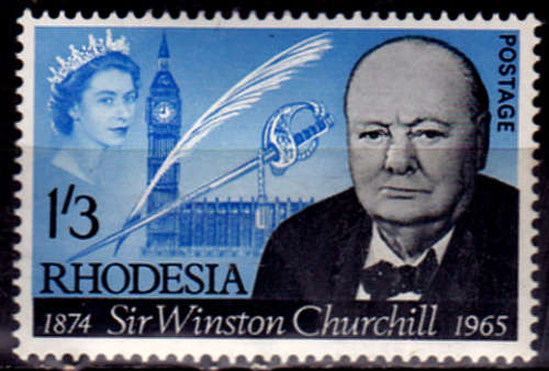 RHODESIA 1965, 16 Aug. SIR WINSTON CHURCHILL COMMEMORATION, single, MH, CV R 15.00, view scans