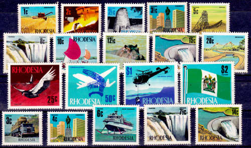 RHODESIA 1970 + 1973, DECIMAL DEFINITIVE ISSUE AND NEW VALUES, set, MH, CV R 1,163.00 view scans