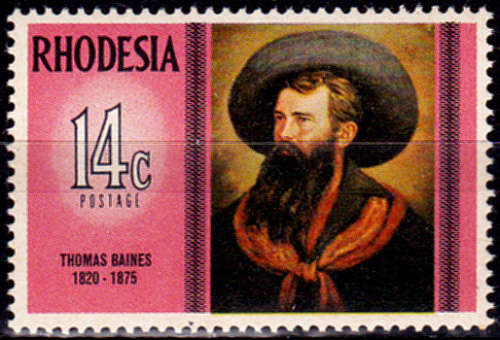 RHODESIA 1975, 12 Feb. FAMOUS RHODESIANS THOMAS BAINES, single, MH, CV R 15.00, view scans