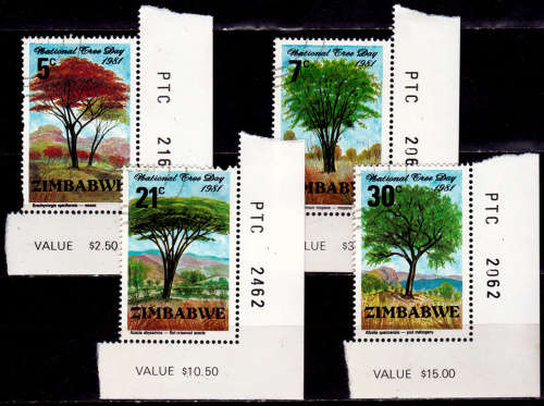 ZIMBABWE 1981. 4 Dec. NATIONAL TREE DAY. set, UNH, +/-CV R 60.00 view scans