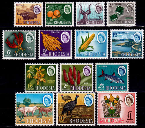 RHODESIA 1966, 9 Feb. DEFINITIVE ISSUE, set, MNH, CV R 559.00, view scans