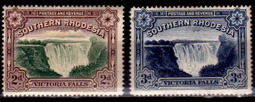 SOUTHERN RHODESIA 1935-1941, LARGE FALLS, set, MH, CV R 125.00, view scans