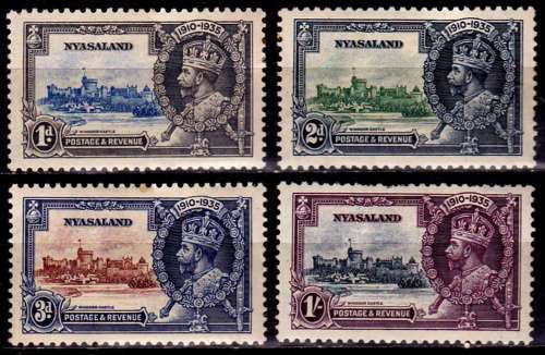 NYASALAND 1935, 6 May. 25th ANNV KGV ACCESSION, set, MH, CV +/-R 444.00, view scans