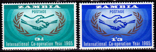 ZAMBIA 1965, 26 July. 20th ANNIV OF THE UN, set, MNH, CV+/- R 20.00, view scans