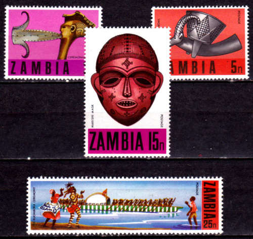 ZAMBIA 1970, 30 Nov. LOCAL ART, set, MNH, CV +/-R 55.00 view scans
