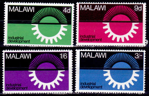 MALAWI 1967, 5 July. INDUSTRIAL DEVELOPMENT, set, MNH, CV +/-R 25.00 view scans