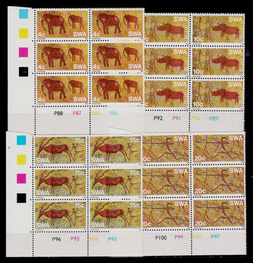 SWA 1976, 31 March. PREHISTORIC ROCK PAINTINGS, set controls, MNH CV R 84.00 view scans