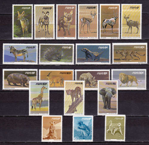 SWA 1980, 1 Oct. 3rd DECIMAL DEFINITIVE ISSUE, set incl coils, MNH, CV R 22.00 view scans