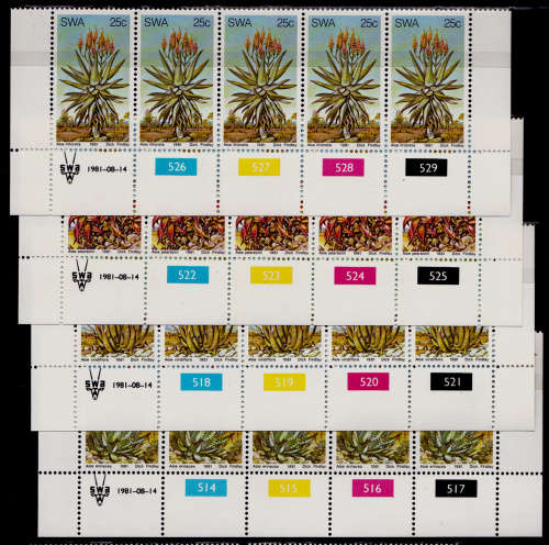 SWA 1981, 14 Aug. ALOES, set controls, MNH, CV R 50.00 view scans