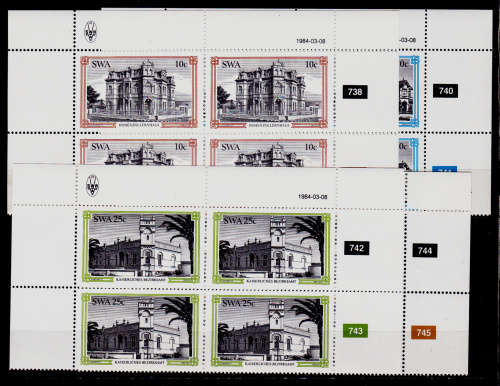 SWA 1984, 8 March. BUILDINGS of SWAKOPMUND, set controls, MNH, CV R 40.00 view scans