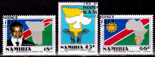 NAMIBIA 1990, 21 March. INDEPENDENCE ISSUE, set, CTO, CV  R ??, view scans