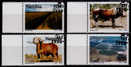 NAMIBIA 1990, 11 Oct. FARMING IN NAMIBIA, set, CTO, CV  R ??, view scans
