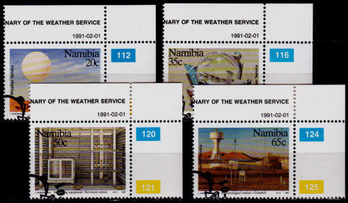 NAMIBIA 1991, 1 Feb. CENTENARY WEATHER SERVICE, set, CTO, CV R ?? view scans