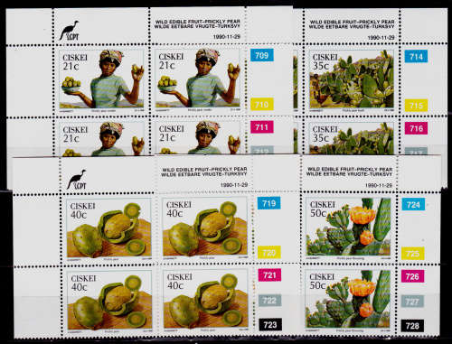 CISKEI 1990, 29 Nov. WILD EDIBLE FRUIT - PRICKLY PEAR, set control, MNH, CV R 50.00, view scans