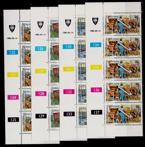 VENDA 1980, 14 May. TEA CULTIVATION, set controls, MNH, CV R 50.00 view scans