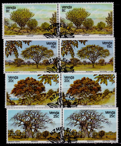 VENDA 1982, 17 Sept. INDIGENOUS TREES (1st issue), set pairs, CTO, CV R ?? view scans