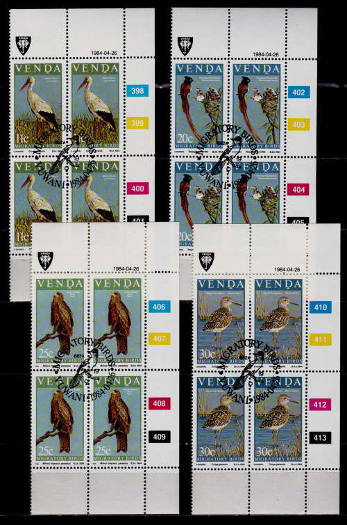 VENDA 1984, 26 April. MIGRATORY BIRDS(2nd issue), set controls, CTO, CV R ?? view scans