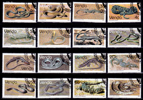 VENDA 1986, 6 Jan. REPTILES (2nd DEFINITIVE ISSUE), set, CTO, CV R ?? view scans
